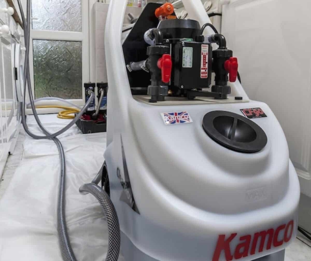 photo of a powerflush machine in a kitchen